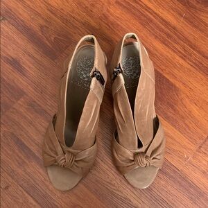 Vince Camuto Leather Block Heel Sandals Women’s 8 Brown Used